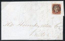 1841 Cover From Manchester To Preston, Franked Pl.9 FG, Clear Margined Except Just Touching At Lower Right Side, Cancell - Altri & Non Classificati