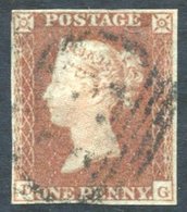 1841 1d Red-brown DG Pl.122, Showing The Constant Variety In 'E' Of 'ONE', Wmk Inverted Four Margined Example, FU With B - Other & Unclassified