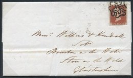 1843 Cover From London To Stow On The Wold, Franked Pl.32 PC, Large Margined Example Tied By A Bold Strike Of The No. 9  - Altri & Non Classificati