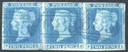 Plate 3 PJ-PL Horizontal Strip Of Three With Clear To Wide Margins, Each Cancelled By Barred Oval Numerals '685' For Wil - Altri & Non Classificati