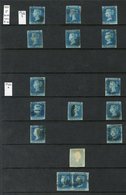 1841 2d Selection Of Mainly Four Margined Examples Incl. Pl.4 KI-KJ, Fine Pair, KB - M With Small Margins Etc. 25 + Pair - Altri & Non Classificati