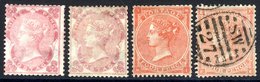 1862-64 3d Rose BK & QD (reperforated At Right) & 4d Bright Red Pl.4 MI, Re-gummed Examples, 4d Pale Red Pl. 3 FE U Etc. - Other & Unclassified