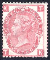 1867-80 3d Rose, SG. 103, Plate 6 TK, Off Centre, Fresh M. Cat. £550 - Autres & Non Classés