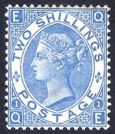 1867-80 2s Dull Blue QE, M Example With Much, Slightly Disturbed, Original Gum, Two Perfs Toned At Top & Small Central T - Altri & Non Classificati