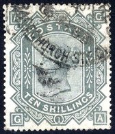 1883 Wmk Anchor 10s Greenish Grey, U Example, A Few Faults But Well Centred & Good Colour. (1) - Other & Unclassified