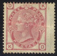 1873-80 3d Pale Rose SG.144 Pl.18 Wing Margin M Example, Horizontal Crease. Cat. £252 - Autres & Non Classés