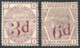 1880-83 3d On 3d Lilac & 6d On 6d Lilac, Unused Part O.g, The 3d Creased, The 6d A Little Soiled, SG.159 & 162. (2) - Altri & Non Classificati