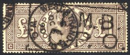 1884 Wmk Crowns £1 Brown Lilac, FU With C.d.s's And Boxed Cancel, Excellent Colour & Well Centred, SG.185. (1) - Altri & Non Classificati