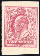 1913 Tender Essay By Bruckman Of Munich, Germany, KEVII One Penny Image, Large Format In Red On Unwatermarked Paper. - Altri & Non Classificati