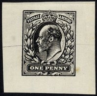 1913 Tender Essays By Bruckman Of Munich, Germany For The KEVII One Penny Image, Large Format In Black On Watermarked Pa - Other & Unclassified