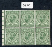 1911-12 ½d Bluish Green Wmk Inverted Booklet Pane Of Six With Binding Margin (3x UM), SG.326var. Spec.NZ(8), BPA Cert. 2 - Other & Unclassified