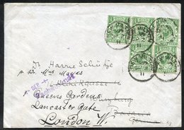 1911 ½d Bluish Green Wmk Crown Die IA, Fine Examples On A Cover (incl. Strip Of Three) From New Milton Addressed To Bava - Other & Unclassified