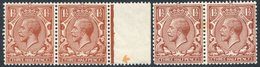 1912-24 1½d Red-brown & 1½d Chestnut In M Horizontal Pairs Each Incl. 'PENCF' Error, The First With Very Slight Colour R - Altri & Non Classificati