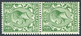 1913 Royal Cypher (multiple) ½d Bright Green Coil Join Pair UM, SG.397. (2) Cat. £500+ - Other & Unclassified