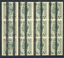 1937 4d Grey Green Imperf Block Of Twelve With Black Training School Bars, UM Tone Gum, A Few Gum Bends/wrinkles, SG.468 - Altri & Non Classificati