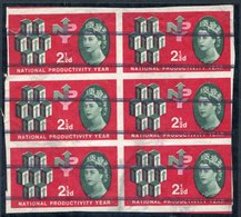 1962 N.P.Y 2½d Imperf Block Of Six Each With Two Horizontal Black Bars, Faults Incl. Some Creasing, Closed Tear Etc. SG. - Autres & Non Classés