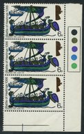 1966 Hastings 6d In Corner Marginal Vertical Strip Of Three With Traffic Lights, Each Stamp With Half The Queen's Head O - Autres & Non Classés