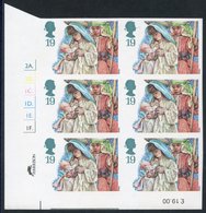 1994 Christmas 19p Mary & Joseph UM, Cylinder Block Of Six, Imperf, SG.1843a. Scarce. Cat.£525++ - Altri & Non Classificati