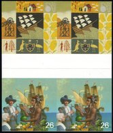 1999 Settlers Tale 26p & 43p Imperf Proof Gutter Block Of Four, Horizontal Crease Through Gutter Margin, SG.2085/6var. ( - Altri & Non Classificati