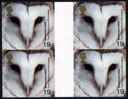 2000 Millennium Projects 19p Barn Owl Imperf Proof Gutter Block Of Four (crease Through Gutter Margin), Some Wrinkles Ma - Other & Unclassified