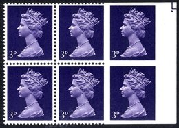 1967 3d Violet (centre Band) UM Right Side Marginal Block Of Six, The Right Hand Vertical Pair Completely Imperf, SG.729 - Altri & Non Classificati