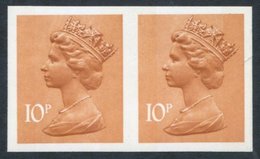 1976 10p Orange-brown (2 Bands) Imperf Pair UM, SG.886a. (2) Cat. £375 - Autres & Non Classés