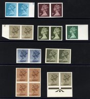 1971-96 Selection Of Imperf Pairs With ½p Turquoise Blue, 7p Purple Brown (centre Band), 16p Olive Drab (2) & 18p Deep O - Autres & Non Classés