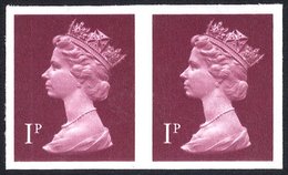 1971-96 1p Crimson (two Bands) Imperf Pair UM, SG.X844a, Cat. £1700 - Autres & Non Classés