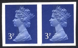 1973 3p Ultramarine (centre Band) Imperf Pair, Slight Ink Drag In Margins, Fine UM, SG.X856a. (2) Cat. £350 - Autres & Non Classés