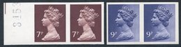 1976 9p Deep Violet & 1977 7p Purple Brown, Both UM, Imperf Pairs, SG.X883a, X875a. (4) Cat. £465 - Autres & Non Classés