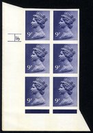 1976 9p Deep Violet Imperf Cylinder Block Of Six UM, SG.X883a. (6) Cat. £975+ - Altri & Non Classificati