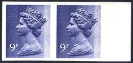 1976 9p Deep Violet (two Bands) Phosphor Under Ink Variety Imperf Right Side Marginal Pair UM, SG.X883a. (2) Cat. £325 - Autres & Non Classés