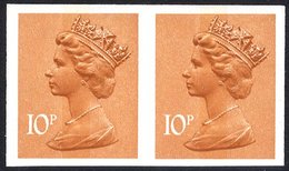 1980 10p Orange Brown (1 Centre Band) Imperf Pair UM, SG.X888a. Cat. £375 - Other & Unclassified