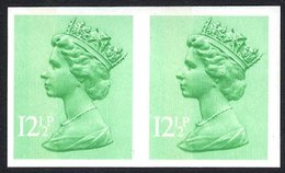 1982 12½p Light Emerald UM Imperf Pair, The Scarcer Phosphor Under Ink Printing From Cylinder 2 With The Phosphor Bands  - Autres & Non Classés