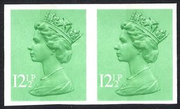 1982 12½p Light Emerald (centre Band) Imperf Pair UM, SG.X898a. (2) Cat. £120 - Altri & Non Classificati