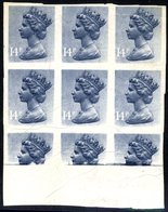 1971-96 14p Imperf Block Of What Appears To Be A Dry Print, Traces Of Gum, Creasing Etc. Presumably Printer's Waste. - Altri & Non Classificati