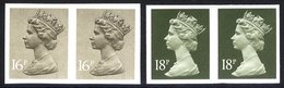 1983 16p Drab Olive & 18p Deep Olive Grey Both Imperf Pairs UM, SG.X949a & X955a. (4) Cat. £350 - Altri & Non Classificati