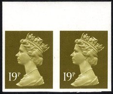 1993 19p Bistre (centre Band) In A Top Margin Imperf Pair UM, SG.Y1682a, (2) Cat. £550 - Other & Unclassified