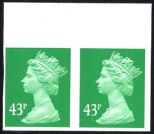 1993 43p Emerald (two Bands) Top Marginal Imperf Pair, SG.Y1718a. (2) Cat. £300 - Other & Unclassified