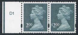 2003 £2 Deep Blue Green Variety Missing '£' In Value, In A Marginal Pair With Normal SG.Y1747a. (2) Cat. £250+ - Other & Unclassified