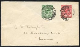 1911 ½d Green & 1d Scarlet (Downey Heads) Wmk Crown SG.321 & 327, Together On An Envelope To Honiton, Cancelled On The F - Other & Unclassified