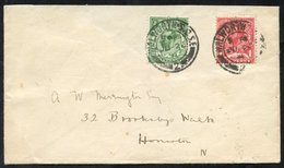 1911 ½d Green & 1d Scarlet (Downey Heads) Wmk Crown SG.321 & 327, Together On An Envelope To Honiton, Cancelled On The F - Autres & Non Classés