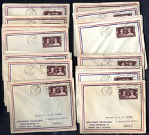 1937 Coronation Souvenir Display FDC's, All Typed Addressed To C & P Dyson Of Leeds, All Bear Leeds C.d.s/wavy Line Canc - Sonstige & Ohne Zuordnung