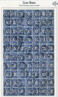 1914 1s Deep Bright Blue VFU Block Of Seventy (10 X 7) Each With A Stockport C.d.s. Dated '9.NOV.20' SG.D8a. Scarce Mult - Other & Unclassified