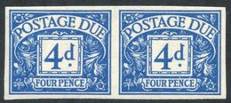 1955 4d Blue Imperf Pair UM, SG.D43a, Cat. £250 - Other & Unclassified