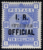 I.R OFFICIAL 1890 10s Ultramarine Optd SPECIMEN Type 9, Fresh M With Full O.g, SG.O10s, Cat. £2750 - Other & Unclassified