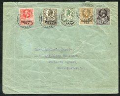 INCOME TAX 1921 1d, 2d, 3d, 6d & 1s Vals U On An Envelope Sent From South Benfleet To Westminster, Tied C.d.s. Cancels F - Altri & Non Classificati