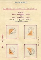 GUERNSEY GB 2d Bisects With 1924, 1934, 1937 & 1940 Centenary X 4 Of Each Used On Pieces Tied With Guernsey C.d.s's. (16 - Other & Unclassified