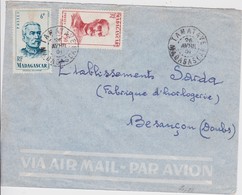 MADAGASCAR 1951 LETTRE DE TAMATAVE POUR BESANCON - Lettres & Documents