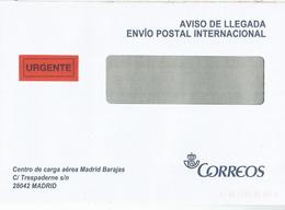 CORREOS CARTA URGENTE AVISO LLEGADA ADUANA ZOLL CUSTOM MADRID BARAJAS C/TRESPADERNE - Vrijstelling Van Portkosten